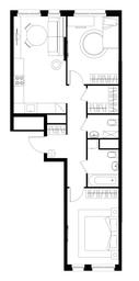 2-BD Apartment Sale, 63.3平方米 at Pervyi Moskovskiy, ulitsa Bianki, 1, Moskovskiy, Moscow, Russia #4