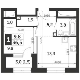 1-BD Apartment Sale, 36.5 sq. m. at Rezhisser, Vilgelma Pika Street, 3, Moscow, Russia #2