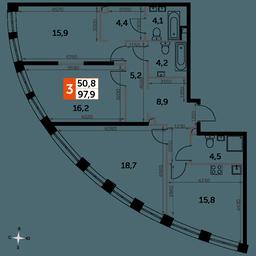 3-BD Apartment Sale, 97.3平方米 at Sydney City, Shenogina Street, 2, Moscow, Russia #3 3-BD Apartment Sale, 97.3平方米 at Sydney City, Shenogina Street, 2, Moscow, Russia #3