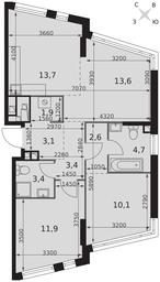 3-BD Apartment Sale, 68.4平方米 at Rotterdam, Varshavskoye Highway, 37Ак1с2, Moscow, Russia #3 3-BD Apartment Sale, 68.4平方米 at Rotterdam, Varshavskoye Highway, 37Ак1с2, Moscow, Russia #3