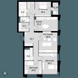 4-BD Apartment Sale, 111 sq. m. at Sky Garden, Stroitelny Drive, 9с6, Moscow, Russia #3 4-BD Apartment Sale, 111 sq. m. at Sky Garden, Stroitelny Drive, 9с6, Moscow, Russia #3