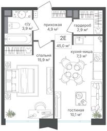 1-BD Apartment Sale, 45平方米 at Petrovskiy Park II, Stary Petrovsko-Razumovsky Drive, 1/23, Moscow, Russia #3 1-BD Apartment Sale, 45平方米 at Petrovskiy Park II, Stary Petrovsko-Razumovsky Drive, 1/23, Moscow, Russia #3