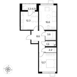 2-BD Apartment Sale, 59.5平方米 at Pervyi Lermontovskiy, zhiloy kompleks 1-y Lermontovskiy, Lyubertsy, Moscow Region, Russia #3 2-BD Apartment Sale, 59.5平方米 at Pervyi Lermontovskiy, zhiloy kompleks 1-y Lermontovskiy, Lyubertsy, Moscow Region, Russia #3