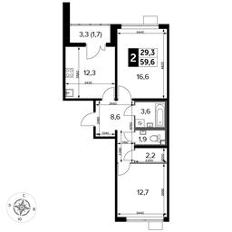 2-BD Apartment Sale, 59.5平方米 at Pervyi Lermontovskiy, zhiloy kompleks 1-y Lermontovskiy, Lyubertsy, Moscow Region, Russia #2 2-BD Apartment Sale, 59.5平方米 at Pervyi Lermontovskiy, zhiloy kompleks 1-y Lermontovskiy, Lyubertsy, Moscow Region, Russia #2