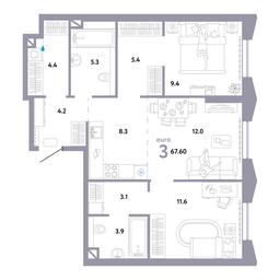 2-BD Apartment Sale, 67.6 sq. m. at Strana.Ozernaya, Ozyornaya Street, 42с7, Moscow, Russia #4