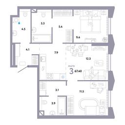 2-BD Apartment Sale, 67.6 sq. m. at Strana.Ozernaya, Ozyornaya Street, 42с7, Moscow, Russia #3