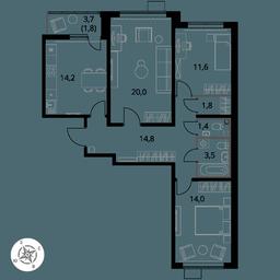 3-BD Apartment Sale, 83.1平方米 at Pervy Yuzhny, zhiloy kompleks Pervy Yuzhny, Leninskiy City District, Moscow Region, Russia #3 3-BD Apartment Sale, 83.1平方米 at Pervy Yuzhny, zhiloy kompleks Pervy Yuzhny, Leninskiy City District, Moscow Region, Russia #3