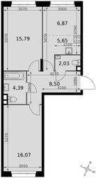 3-BD Apartment Sale, 59.3平方米 at Dvizhenie. Govorovo, Центральная улица, 47, деревня Говорово, поселение Московский, Москва, Россия #4