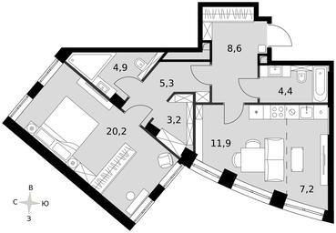 1-BD Apartment Sale, 65.6 sq. m. at Sydney City, Shenogina Street, 2, Moscow, Russia #3 1-BD Apartment Sale, 65.6 sq. m. at Sydney City, Shenogina Street, 2, Moscow, Russia #3