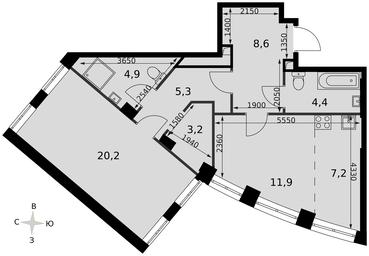 1-BD Apartment Sale, 65.6 sq. m. at Sydney City, Shenogina Street, 2, Moscow, Russia #4