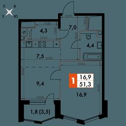 1-BD Apartment Sale, 51.3平方米 at Sydney City, Shenogina Street, 2, Moscow, Russia #2 1-BD Apartment Sale, 51.3平方米 at Sydney City, Shenogina Street, 2, Moscow, Russia #2