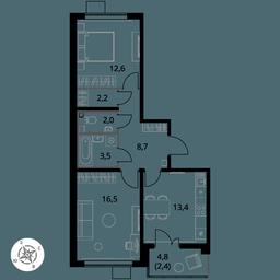 2-BD Apartment Sale, 61.3平方米 at Pervy Yuzhny, zhiloy kompleks Pervy Yuzhny, Leninskiy City District, Moscow Region, Russia #3 2-BD Apartment Sale, 61.3平方米 at Pervy Yuzhny, zhiloy kompleks Pervy Yuzhny, Leninskiy City District, Moscow Region, Russia #3