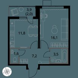 1-BD Apartment Sale, 42.1 sq. m. at Pervy Yuzhny, zhiloy kompleks Pervy Yuzhny, Leninskiy City District, Moscow Region, Russia #3 1-BD Apartment Sale, 42.1 sq. m. at Pervy Yuzhny, zhiloy kompleks Pervy Yuzhny, Leninskiy City District, Moscow Region, Russia #3
