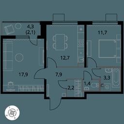 2-BD Apartment Sale, 59.1 sq. m. at Pervy Yuzhny, zhiloy kompleks Pervy Yuzhny, Leninskiy City District, Moscow Region, Russia #3 2-BD Apartment Sale, 59.1 sq. m. at Pervy Yuzhny, zhiloy kompleks Pervy Yuzhny, Leninskiy City District, Moscow Region, Russia #3