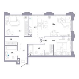 2-BD Apartment Sale, 68.9 sq. m. at Strana.Ozernaya, Ozyornaya Street, 42с7, Moscow, Russia #3 2-BD Apartment Sale, 68.9 sq. m. at Strana.Ozernaya, Ozyornaya Street, 42с7, Moscow, Russia #3