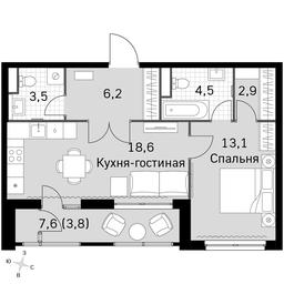 2-BD Apartment Sale, 52.6 sq. m. at Sky Garden, Stroitelny Drive, 9с6, Moscow, Russia #3 2-BD Apartment Sale, 52.6 sq. m. at Sky Garden, Stroitelny Drive, 9с6, Moscow, Russia #3