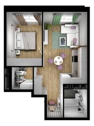 1-BD Apartment Sale, 40.05 sq. m. at Kvartal Rumyantsevo, ulitsa Admirala Kornilova, с1, Mosrentgen Settlement, Moscow, Russia #3