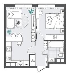 1-BD Apartment Sale, 38.28 sq. m. at Kvartal Rumyantsevo, ulitsa Admirala Kornilova, с1, Mosrentgen Settlement, Moscow, Russia #4