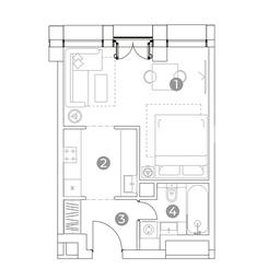 1-BD Apartment Sale, 43.1平方米 at Emotion, 2nd Silikatny Drive, 8, Moscow, Russia #3 1-BD Apartment Sale, 43.1平方米 at Emotion, 2nd Silikatny Drive, 8, Moscow, Russia #3