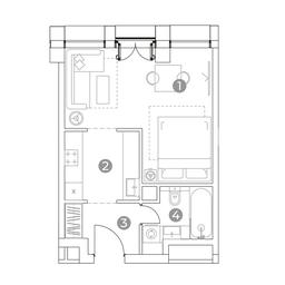 1-BD Apartment Sale, 43.1平方米 at Emotion, 2nd Silikatny Drive, 8, Moscow, Russia #4