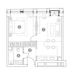 1-BD Apartment Sale, 47.1平方米 at Emotion, 2nd Silikatny Drive, 8, Moscow, Russia #2 1-BD Apartment Sale, 47.1平方米 at Emotion, 2nd Silikatny Drive, 8, Moscow, Russia #2