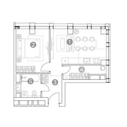 1-BD Apartment Sale, 45.6 sq. m. at Emotion, 2nd Silikatny Drive, 8, Moscow, Russia #3