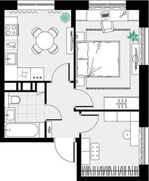 Apartment Sale, 38.4 sq. m. at Tsvetochnye Poliany, kvartal № 23, Filimonkovskoye Municipal Formation, Moscow, Russia #3 Apartment Sale, 38.4 sq. m. at Tsvetochnye Poliany, kvartal № 23, Filimonkovskoye Municipal Formation, Moscow, Russia #3