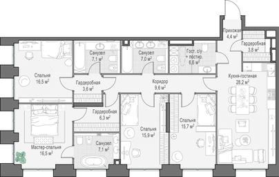 3-BD Apartment Sale, 149.1 sq. m. at Life Time, Sergeya Makeyeva Street, вл11/9с1-10, Moscow, Russia #3