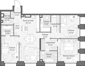 2-BD Apartment Sale, 119.3 sq. m. at Life Time, Sergeya Makeyeva Street, вл11/9с1-10, Moscow, Russia #4