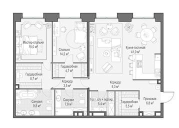 2-BD Apartment Sale, 127.6 sq. m. at Life Time, Sergeya Makeyeva Street, вл11/9с1-10, Moscow, Russia #4