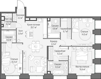 2-BD Apartment Sale, 119.6 sq. m. at Life Time, Sergeya Makeyeva Street, вл11/9с1-10, Moscow, Russia #4