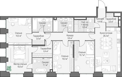 3-BD Apartment Sale, 149 sq. m. at Life Time, Sergeya Makeyeva Street, вл11/9с1-10, Moscow, Russia #3
