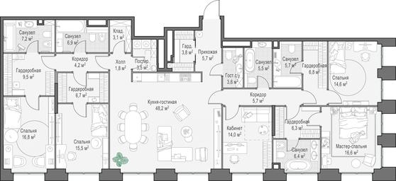 4-BD Apartment Sale, 219.3 sq. m. at Life Time, Sergeya Makeyeva Street, вл11/9с1-10, Moscow, Russia #2 4-BD Apartment Sale, 219.3 sq. m. at Life Time, Sergeya Makeyeva Street, вл11/9с1-10, Moscow, Russia #2