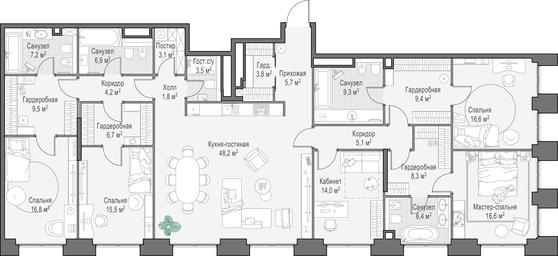 4-BD Apartment Sale, 219.3 sq. m. at Life Time, Sergeya Makeyeva Street, вл11/9с1-10, Moscow, Russia #3 4-BD Apartment Sale, 219.3 sq. m. at Life Time, Sergeya Makeyeva Street, вл11/9с1-10, Moscow, Russia #3