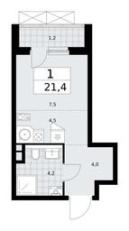 Apartment Sale, 21.4平方米 at Prokshino, Prokshino Residential Complex, Sosenskoye Settlement, Moscow, Russia #2