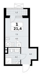 Apartment Sale, 21.4平方米 at Prokshino, Prokshino Residential Complex, Sosenskoye Settlement, Moscow, Russia #4
