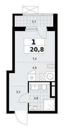 Apartment Sale, 20.8平方米 at Prokshino, Prokshino Residential Complex, Sosenskoye Settlement, Moscow, Russia #3 Apartment Sale, 20.8平方米 at Prokshino, Prokshino Residential Complex, Sosenskoye Settlement, Moscow, Russia #3