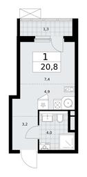 Apartment Sale, 20.8平方米 at Prokshino, Prokshino Residential Complex, Sosenskoye Settlement, Moscow, Russia #2 Apartment Sale, 20.8平方米 at Prokshino, Prokshino Residential Complex, Sosenskoye Settlement, Moscow, Russia #2