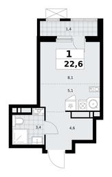 Apartment Sale, 22.6平方米 at Prokshino, Prokshino Residential Complex, Sosenskoye Settlement, Moscow, Russia #3 Apartment Sale, 22.6平方米 at Prokshino, Prokshino Residential Complex, Sosenskoye Settlement, Moscow, Russia #3