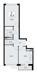 1-BD Apartment Sale, 50.6 sq. m. at Prokshino, Prokshino Residential Complex, Sosenskoye Settlement, Moscow, Russia #2