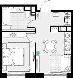 Apartment Sale, 34.1 sq. m. at Tsvetochnye Poliany, kvartal № 23, Filimonkovskoye Municipal Formation, Moscow, Russia #3 Apartment Sale, 34.1 sq. m. at Tsvetochnye Poliany, kvartal № 23, Filimonkovskoye Municipal Formation, Moscow, Russia #3