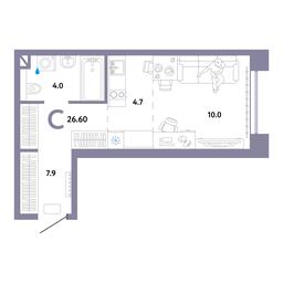 Apartment Sale, 26.6平方米 at Strana.Ozernaya, Ozyornaya Street, 42с7, Moscow, Russia #2