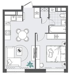 1-BD Apartment Sale, 37.95 sq. m. at Kvartal Rumyantsevo, ulitsa Admirala Kornilova, с1, Mosrentgen Settlement, Moscow, Russia #4