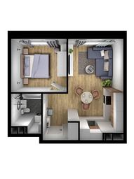 1-BD Apartment Sale, 38.28 sq. m. at Kvartal Rumyantsevo, ulitsa Admirala Kornilova, с1, Mosrentgen Settlement, Moscow, Russia #3 1-BD Apartment Sale, 38.28 sq. m. at Kvartal Rumyantsevo, ulitsa Admirala Kornilova, с1, Mosrentgen Settlement, Moscow, Russia #3