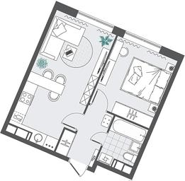 1-BD Apartment Sale, 38.28 sq. m. at Kvartal Rumyantsevo, ulitsa Admirala Kornilova, с1, Mosrentgen Settlement, Moscow, Russia #2
