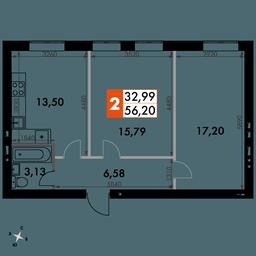 2-BD Apartment Sale, 56.4平方米 at Park Aprel, ulitsa Park Aprel, 1, Aprelevka, Naro-Fominskiy City District, Moscow Region, Russia #2 2-BD Apartment Sale, 56.4平方米 at Park Aprel, ulitsa Park Aprel, 1, Aprelevka, Naro-Fominskiy City District, Moscow Region, Russia #2