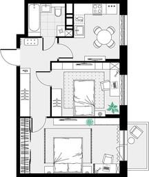 Продажа 1-комн. квартиры, 50,9 м² в ЖК «Цветочные Поляны», квартал № 23, поселение Филимонковское, Москва, Россия #3 Продажа 1-комн. квартиры, 50,9 м² в ЖК «Цветочные Поляны», квартал № 23, поселение Филимонковское, Москва, Россия #3