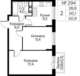 Продажа 1-комн. квартиры, 50,9 м² в ЖК «Цветочные Поляны», квартал № 23, поселение Филимонковское, Москва, Россия #2 Продажа 1-комн. квартиры, 50,9 м² в ЖК «Цветочные Поляны», квартал № 23, поселение Филимонковское, Москва, Россия #2