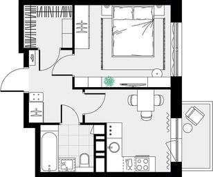 Apartment Sale, 34.5 sq. m. at Tsvetochnye Poliany, kvartal № 23, Filimonkovskoye Municipal Formation, Moscow, Russia #3 Apartment Sale, 34.5 sq. m. at Tsvetochnye Poliany, kvartal № 23, Filimonkovskoye Municipal Formation, Moscow, Russia #3