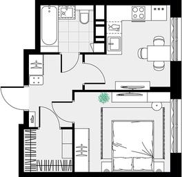Apartment Sale, 33.6 sq. m. at Tsvetochnye Poliany, kvartal № 23, Filimonkovskoye Municipal Formation, Moscow, Russia #3 Apartment Sale, 33.6 sq. m. at Tsvetochnye Poliany, kvartal № 23, Filimonkovskoye Municipal Formation, Moscow, Russia #3